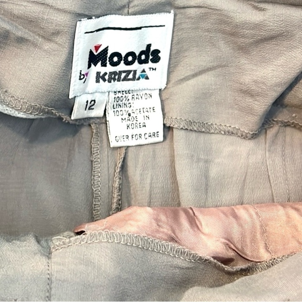 🔥VTG KRIZIA,Moods Soft Gabardine Pleated High-Waisted,Tapered-Leg Pant,Size 12 - Picture 3 of 9